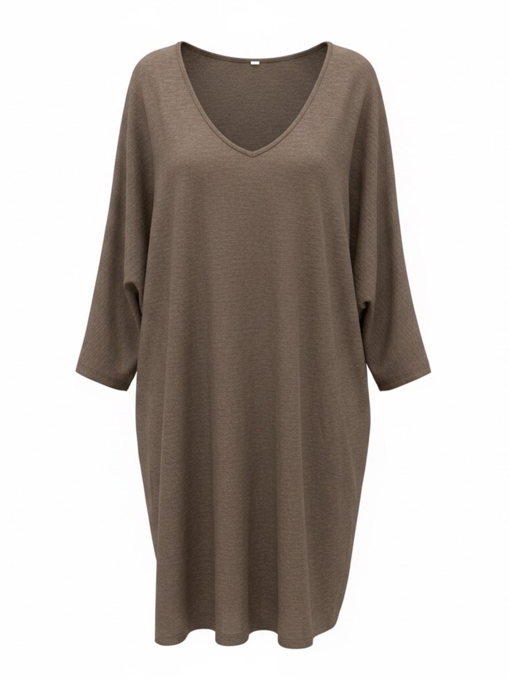 Old Navy Taupe V-Neck Midi Dress
